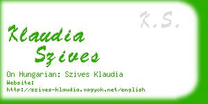 klaudia szives business card